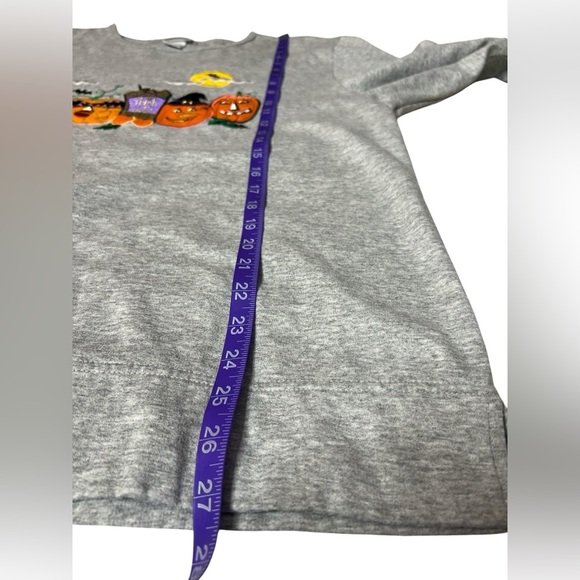Vintage Y2K Fashion Bug Halloween Sweatshirt Embroidered Pumpkins Bats Moon Top - Picture 5 of 8